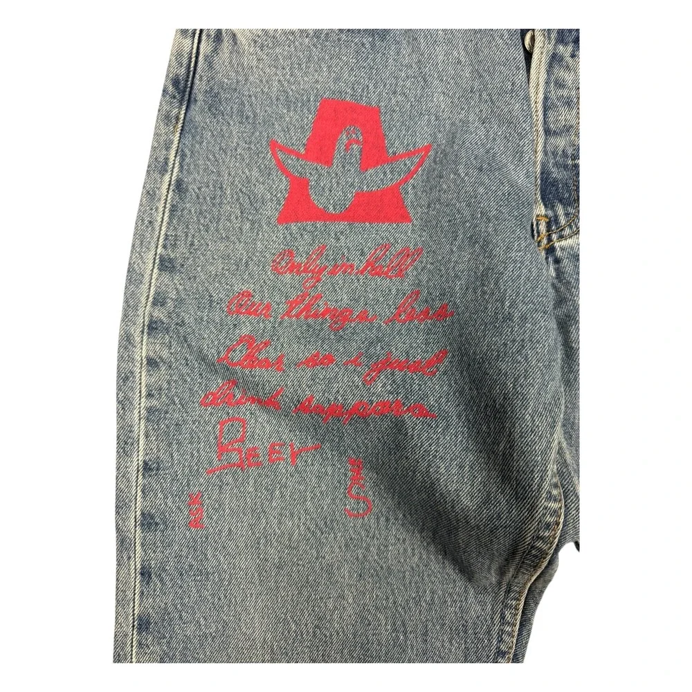 Levis 501 Jeans Mens 31x30 Blue Good Mark Gonzalez Artwork Prints